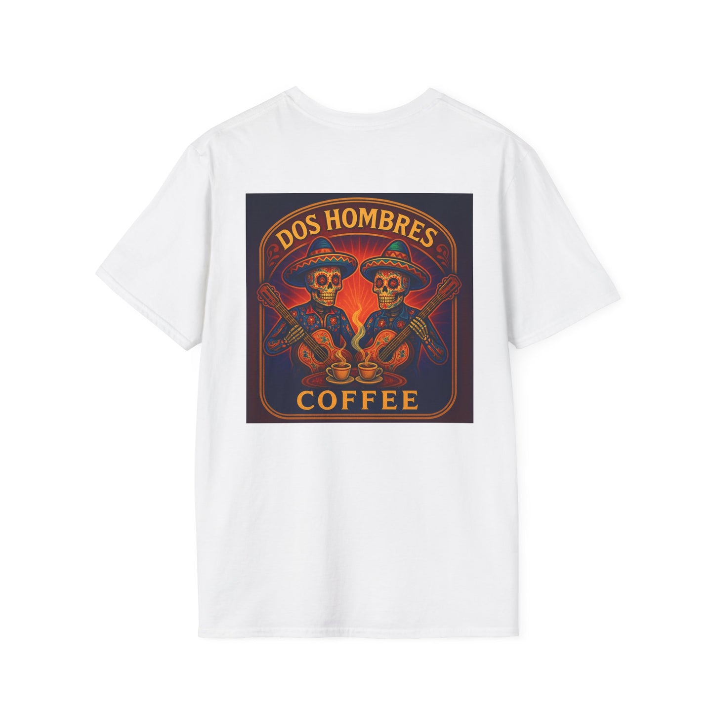 Dos Hombres Coffee Unisex T-Shirt | Vintage Skull Design, Gift for Coffee Lovers, Casual Style, Day of the Dead Tee, Men's & Women's Apparel